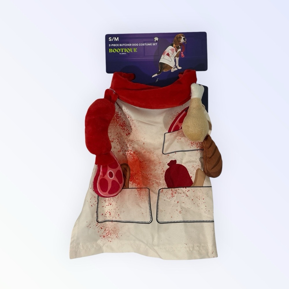Bootique Butcher Dog Costume Set S/M Apron Bandana Halloween